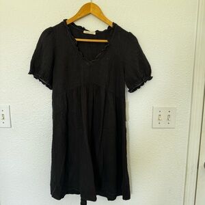 NWT Copper Key Black V-Neck Babydoll Dress, Medium Women’s